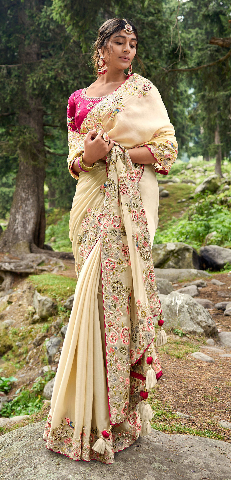 Best Resham Work Silk Sarees For Weddings & Festive Wear