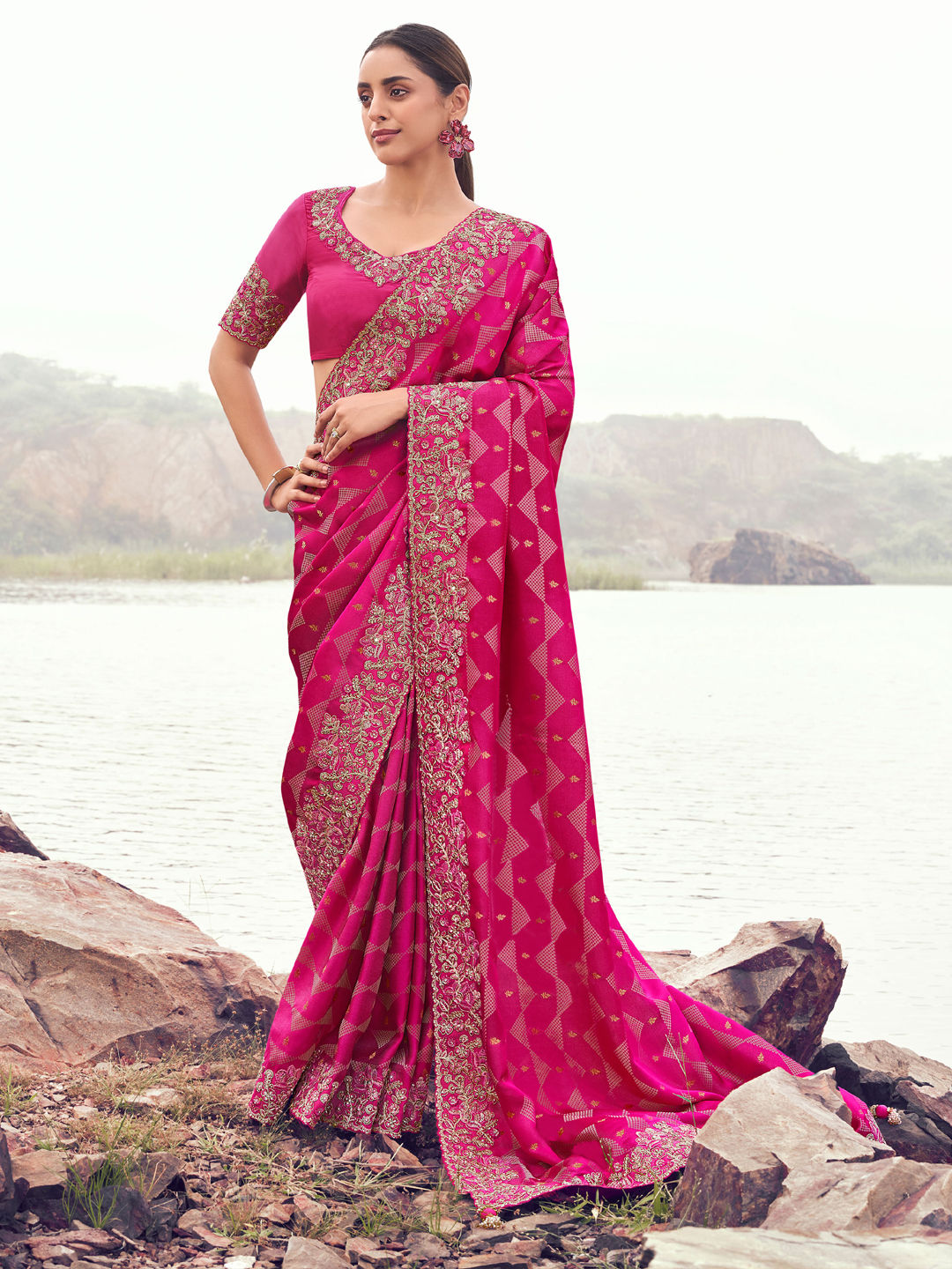 Best Resham Work Silk Sarees For Weddings & Festive Wear